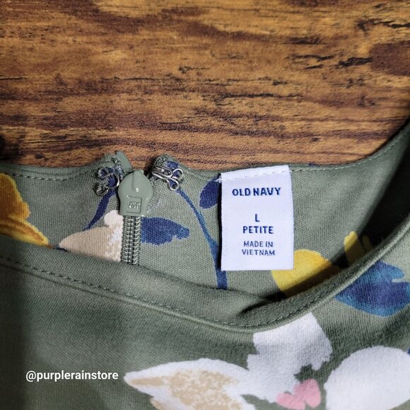 Old Navy Floral Sheath Dress L P Olive Gardencore Countrycore Fairycore Boho - Picture 4 of 12